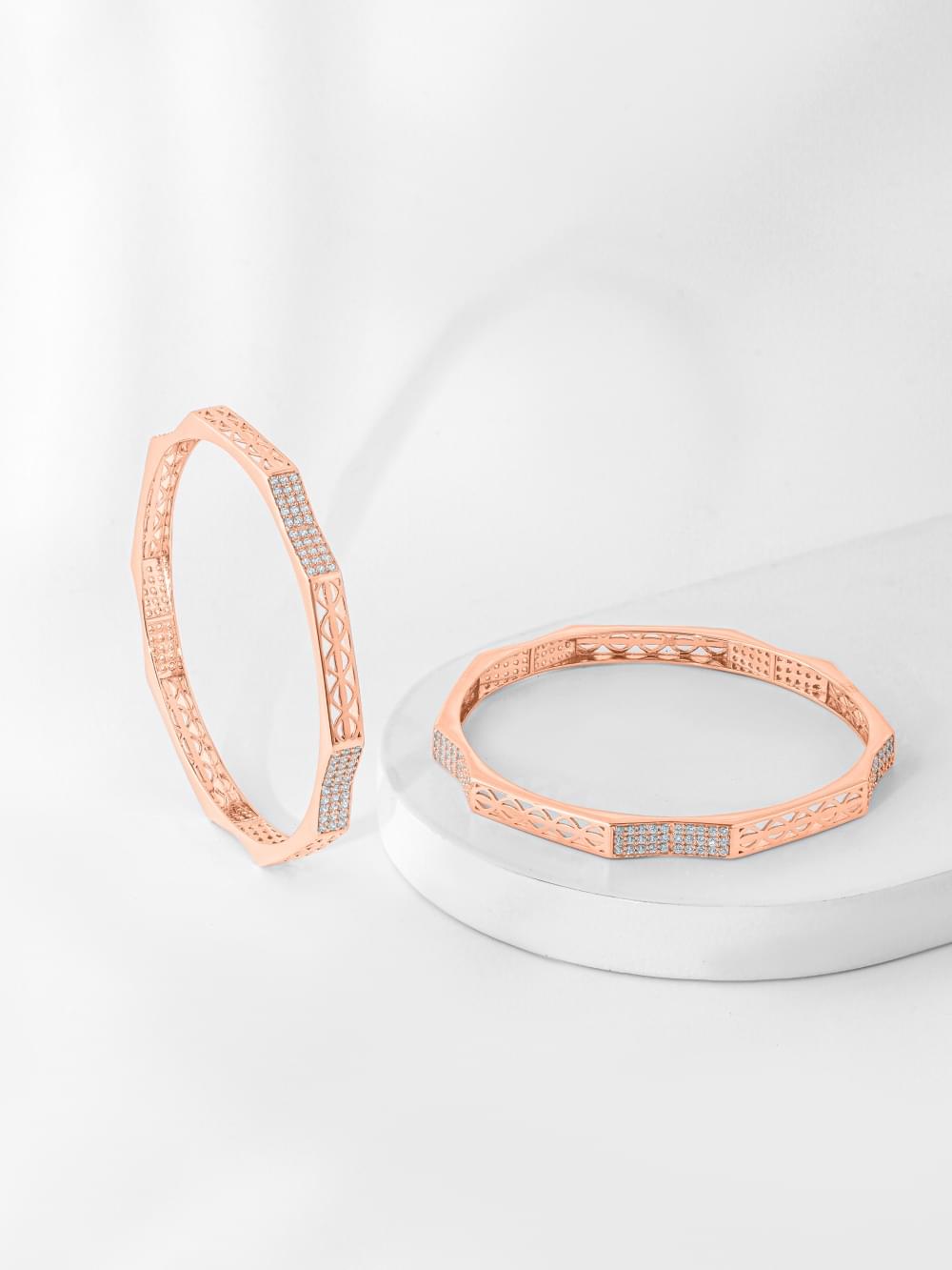 PA CZ Floral Bangle