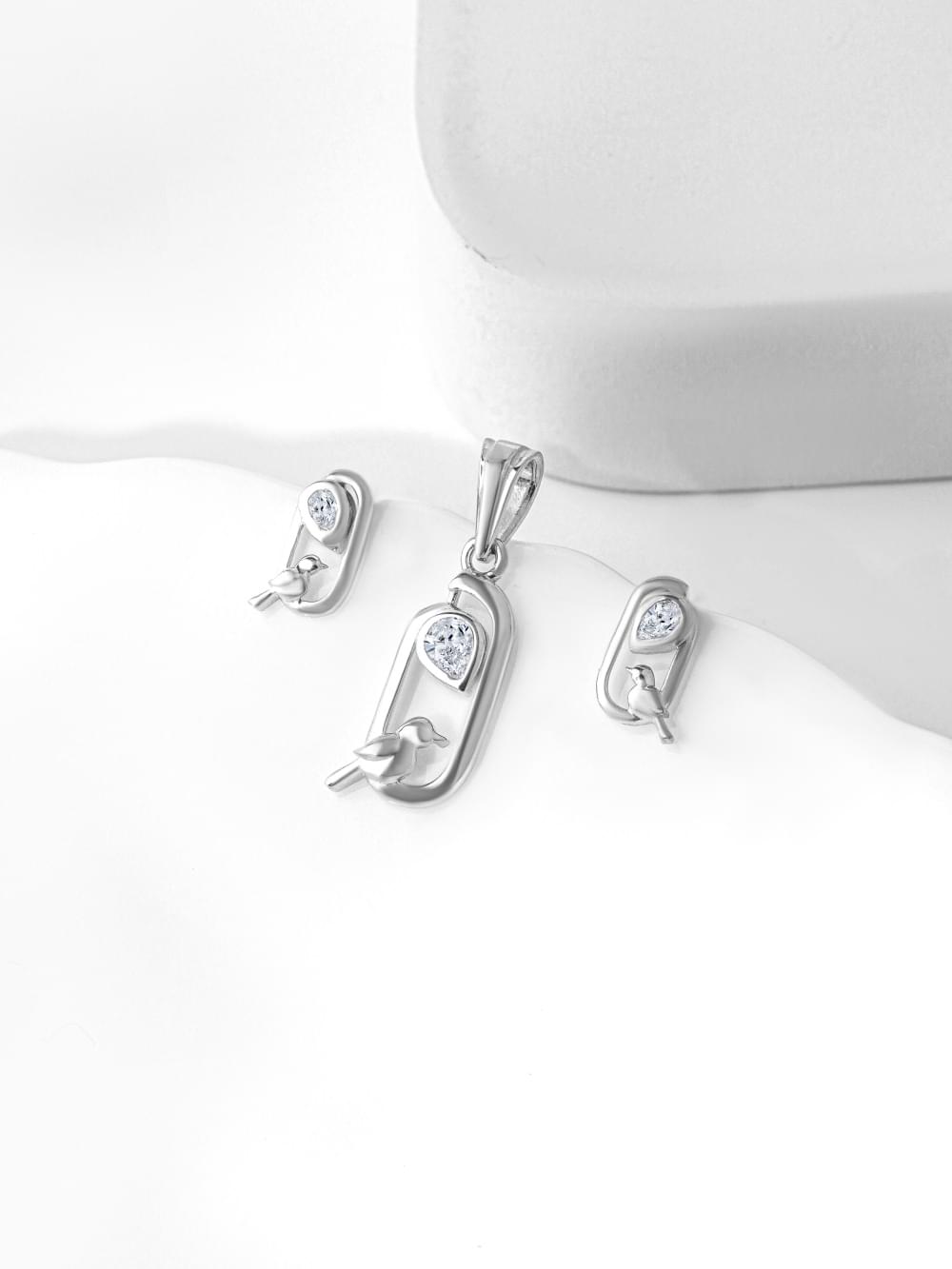 PC Radiant Silver Pendant Set